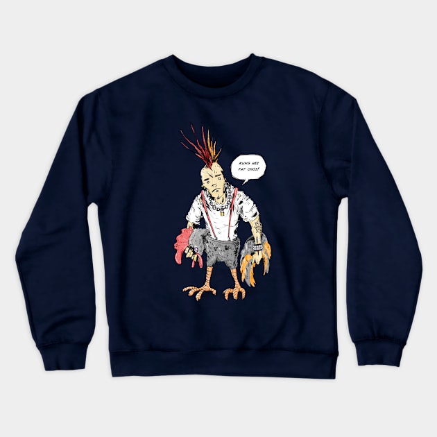 Holy Year of the Punk Rooster Crewneck Sweatshirt by BRed_BT